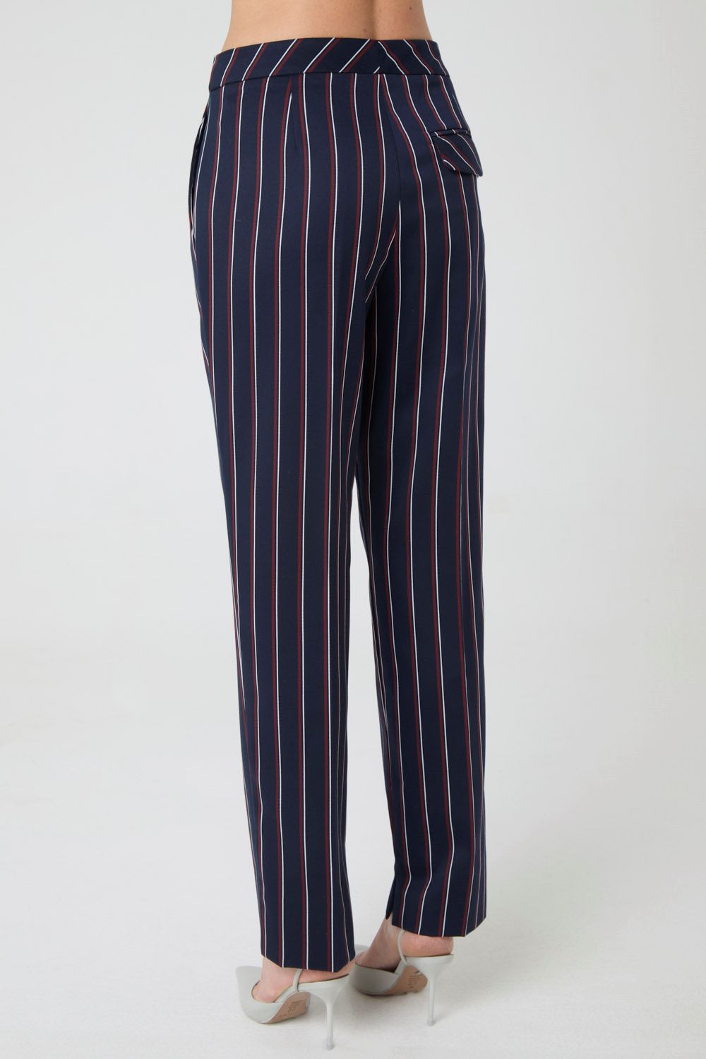 Calça fenda em listras borsalino